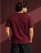 Men’s Premium Burgundy Crew Neck T-Shirt – Regular Fit