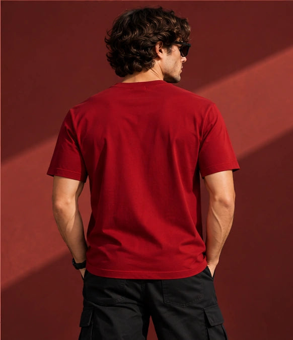 Men’s Premium Classic Red Crew Neck T-Shirt – Regular Fit