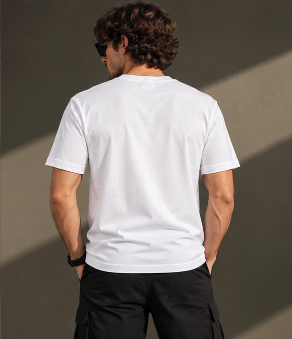 Men’s Premium Classic White Crew Neck T-Shirt – Regular Fit