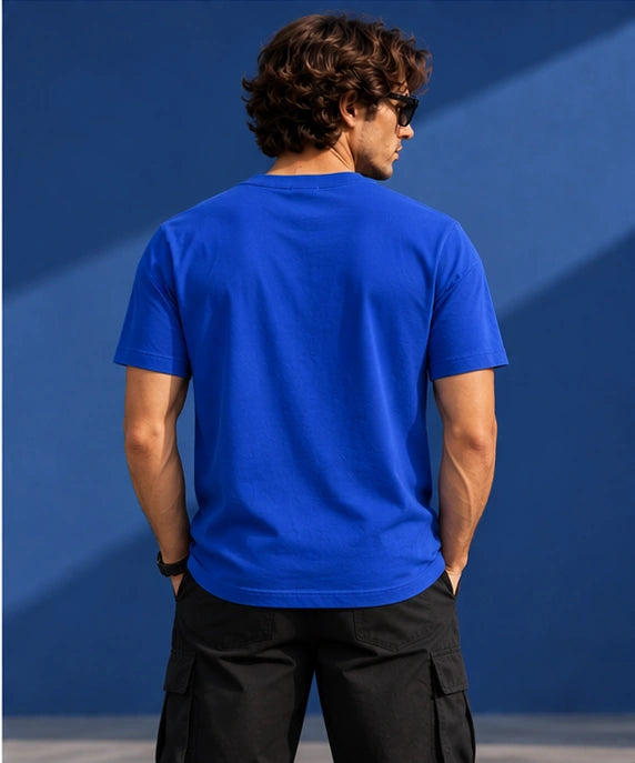 Men’s Premium Royal Blue Crew Neck T-Shirt – Regular Fit