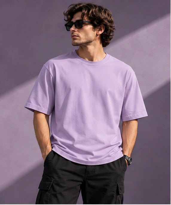 Men’s Premium Lavender Crew Neck T-Shirt – Regular Fit