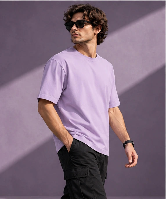 Men’s Premium Lavender Crew Neck T-Shirt – Regular Fit