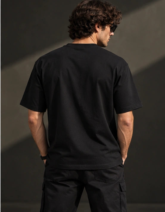 Men’s Premium Black Crew Neck T-Shirt – Regular Fit
