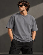Men’s Premium Steel Grey Crew Neck T-Shirt – Regular Fit