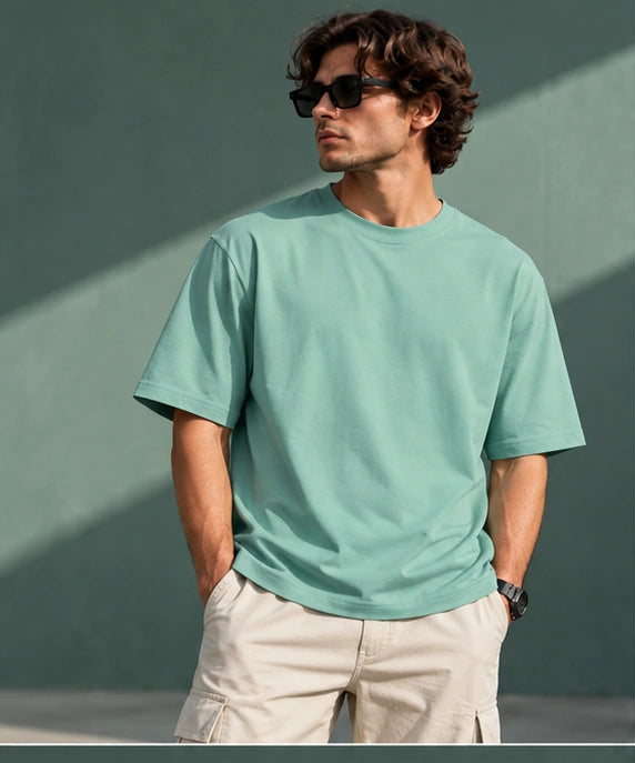 Men’s Premium Mint Green Crew Neck T-Shirt – Regular Fit