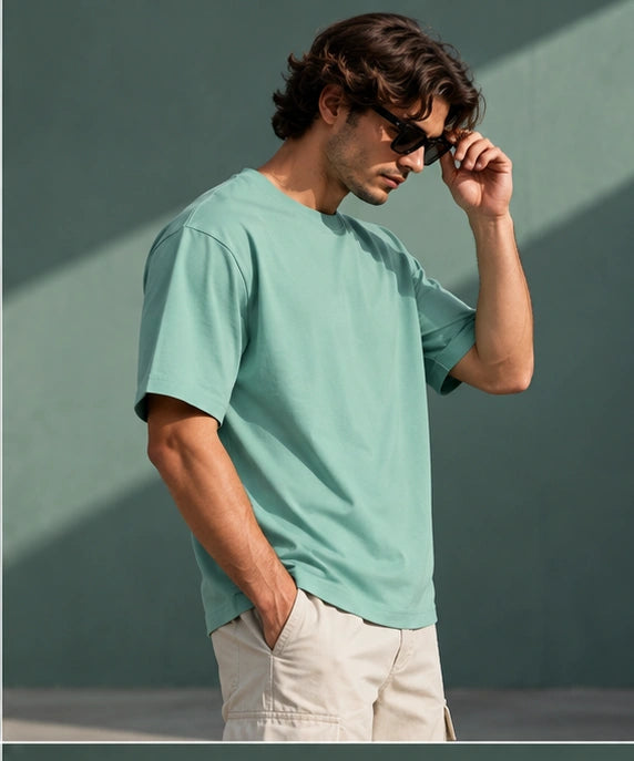 Men’s Premium Mint Green Crew Neck T-Shirt – Regular Fit