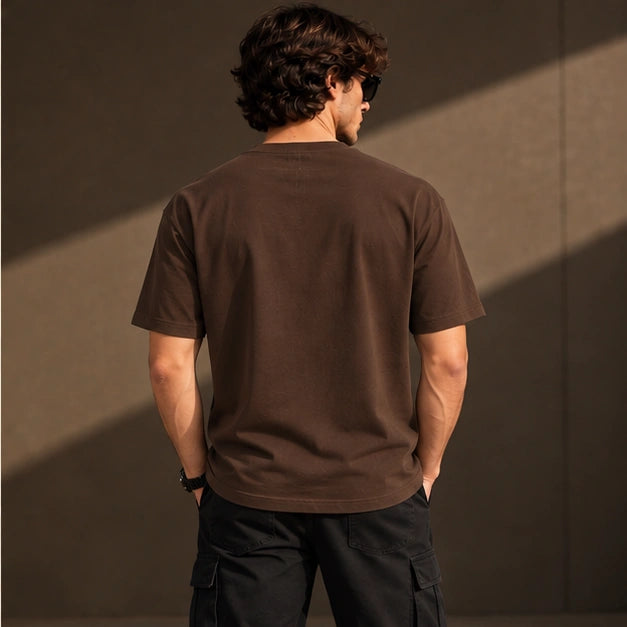 Men’s Premium Chocolate Brown Crew Neck T-Shirt – Regular Fit