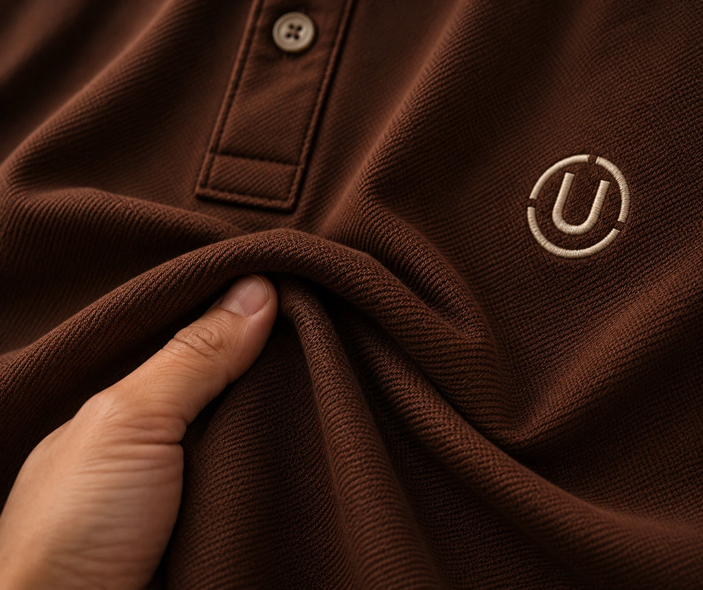 Men’s Premium Mocha Brown Contrast Collar Polo T-Shirt with Embroidered Logo – Regular Fit