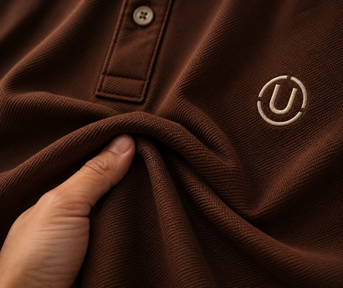Men’s Premium Mocha Brown Contrast Collar Polo T-Shirt with Embroidered Logo – Regular Fit