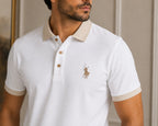 Men’s Premium White Contrast Collar Polo T-Shirt – Regular Fit