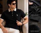 Men’s Premium Black Contrast Collar Polo T-Shirt – Regular Fit