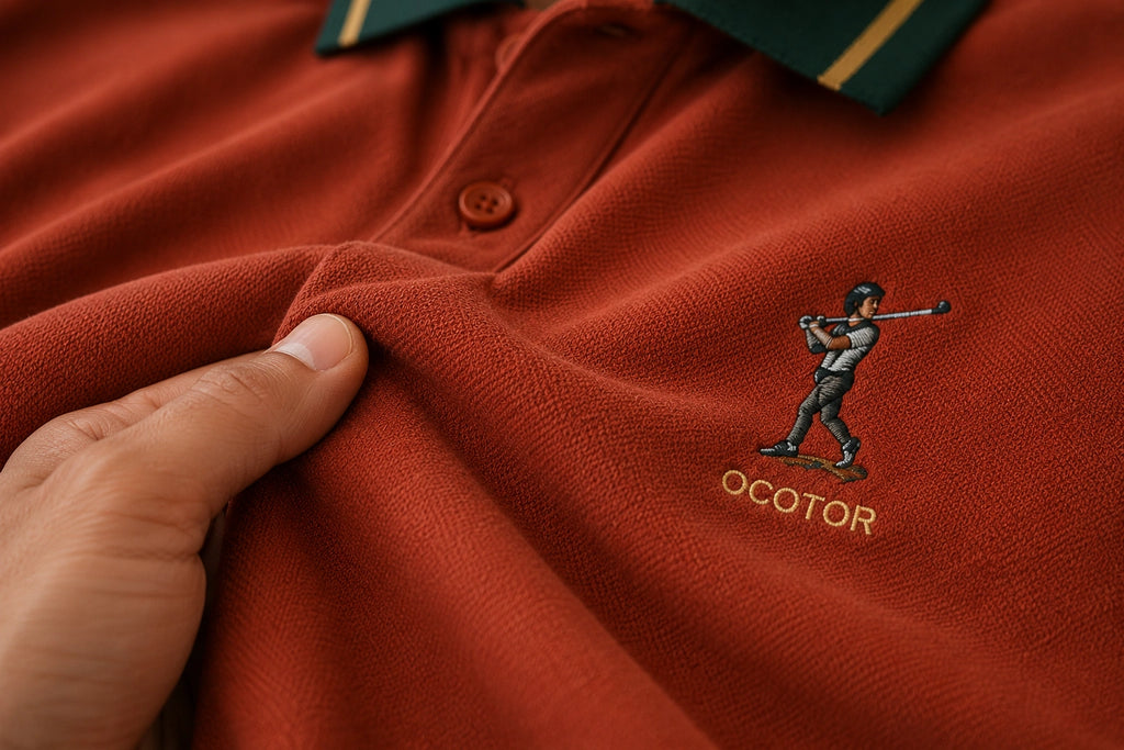 Men’s Premium Terracotta Polo T-Shirt with Contrast Tipped Collar – Regular Fit