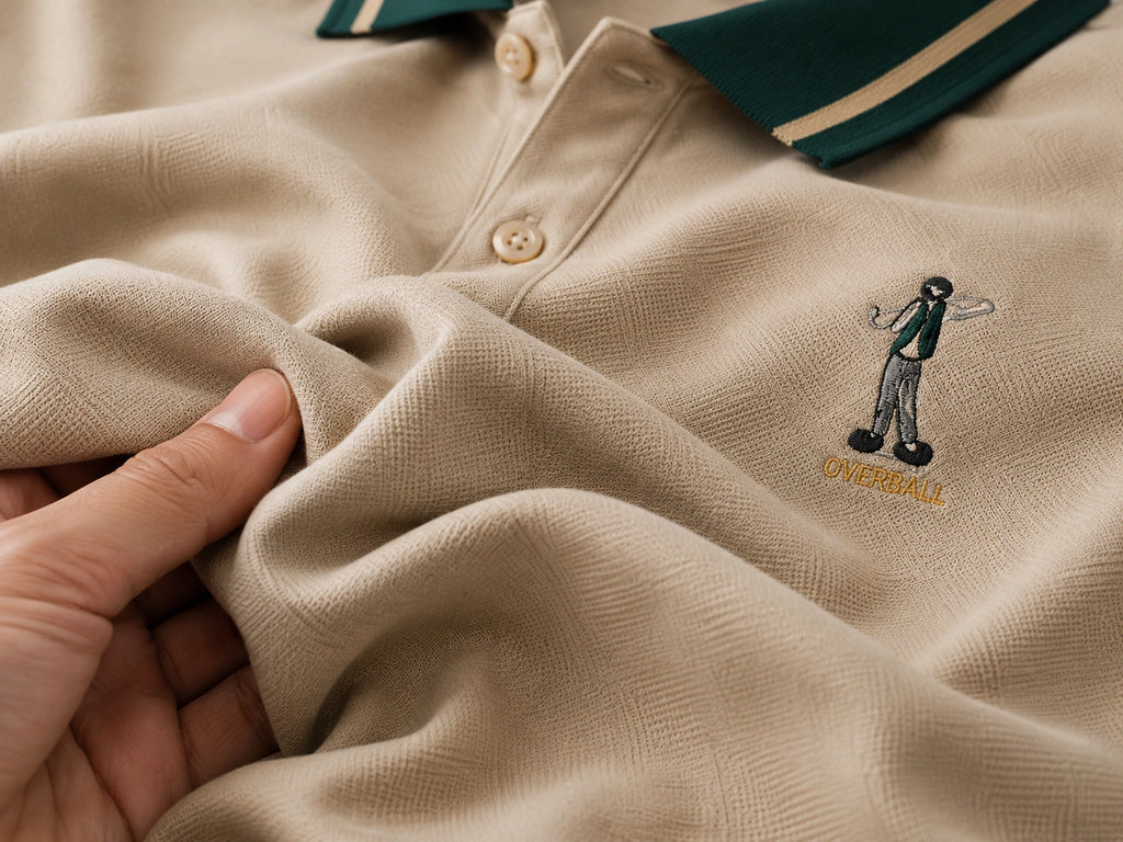 Men’s Premium Beige Polo T-Shirt with Green Tipped Collar – Regular Fit