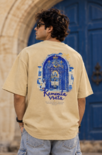 Men’s Beige Jesus Faith Graphic Oversized T-Shirt – Front & Back Print