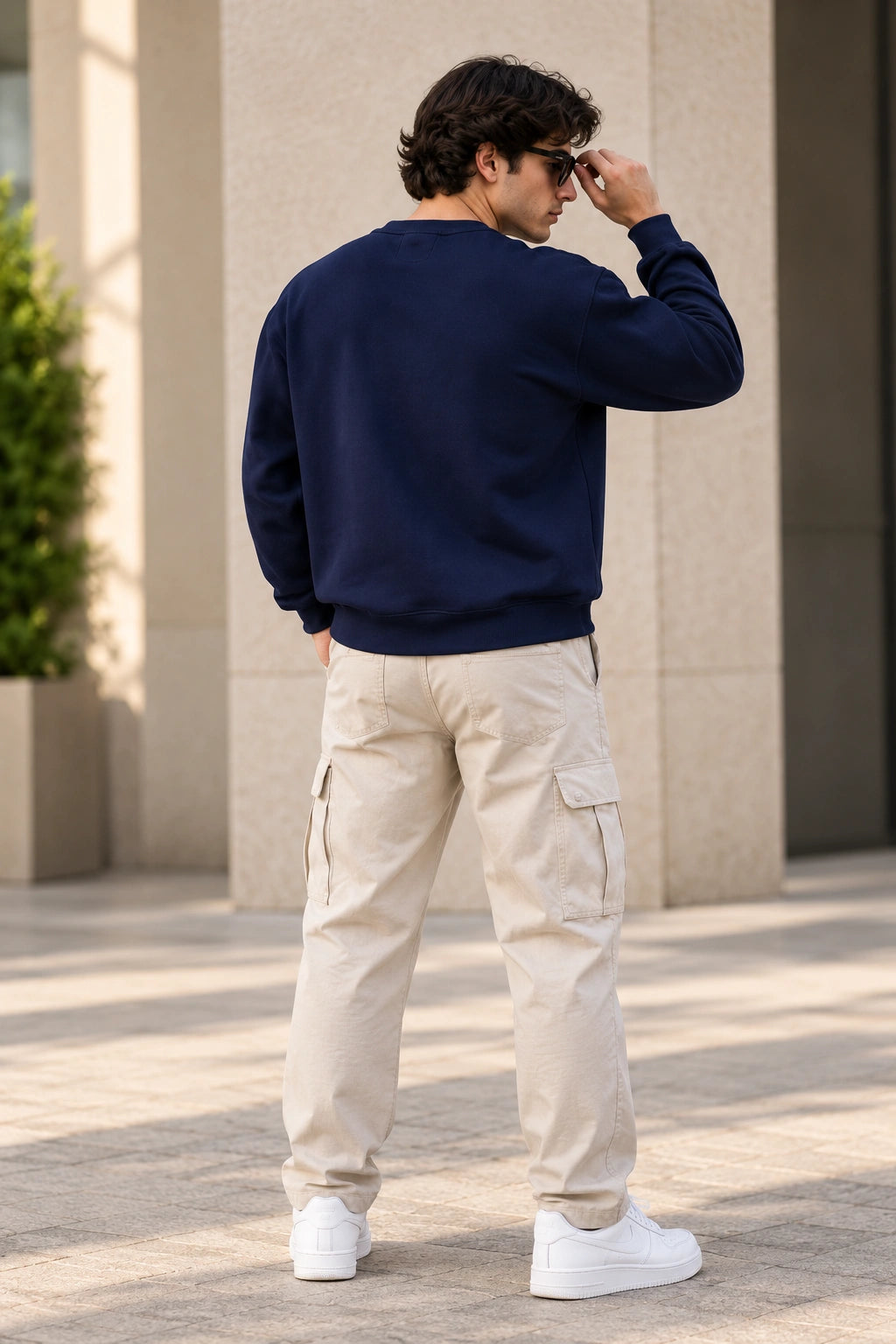 Men’s Navy Blue “Believe in Yourself” Graphic Printed Sweatshirt – Premium Crew Neck Full Sleeve