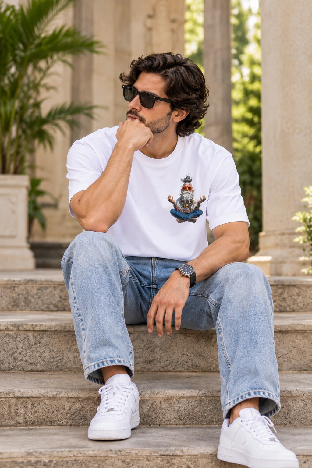 Men’s White Shiva Graphic T-Shirt – Regular Fit | Spiritual Streetwear Tee
