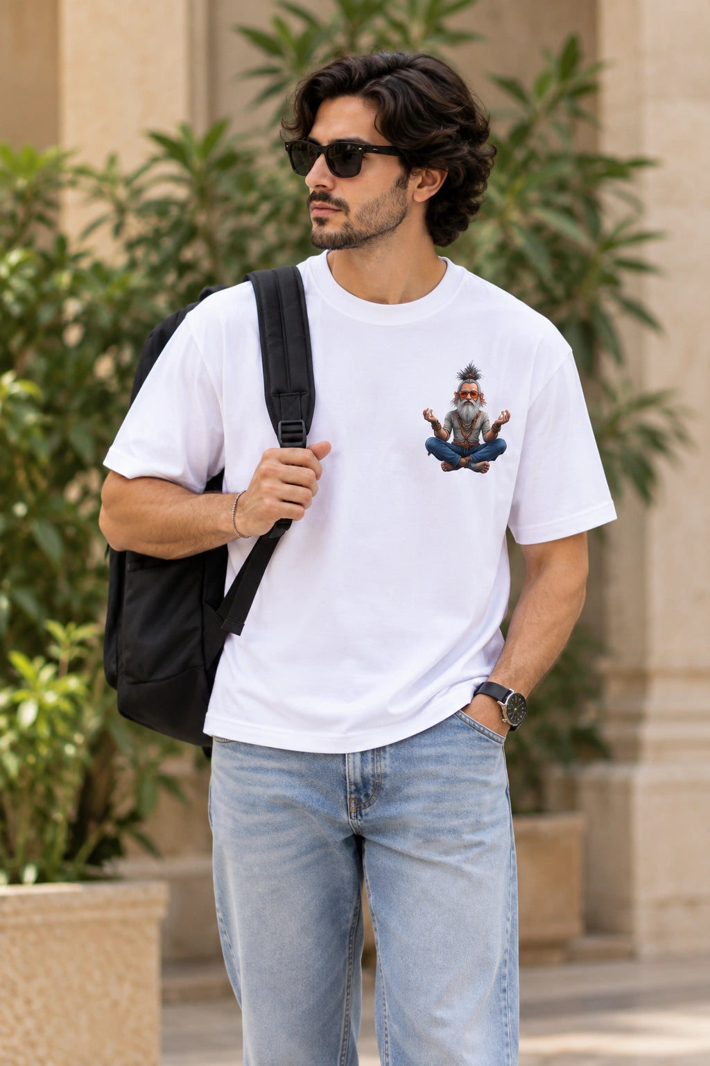 Men’s White Shiva Graphic T-Shirt – Regular Fit | Spiritual Streetwear Tee