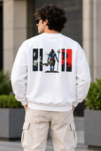 Men’s White Mahadev Shiva Graphic Sweatshirt – Front & Back Spiritual Print