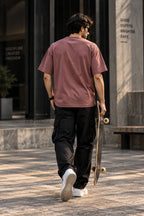 Men’s Dusty Rose Oversized Graphic T-Shirt – Box Head Streetwear Printed Tee