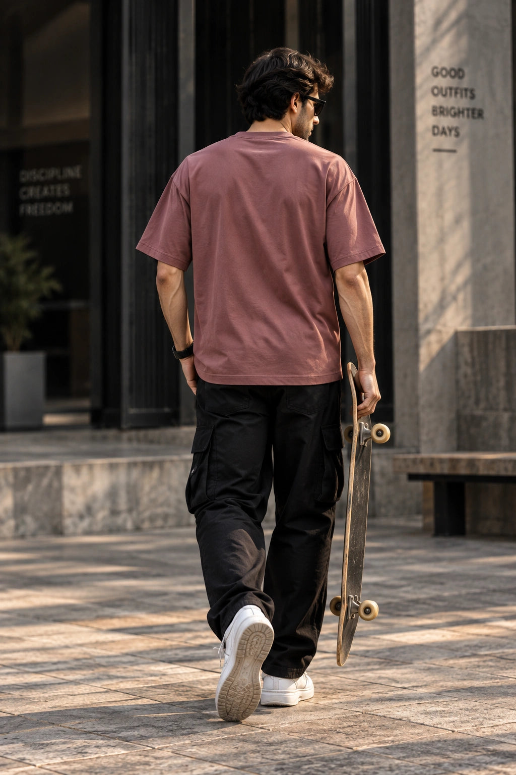 Men’s Dusty Rose Oversized Graphic T-Shirt – Box Head Streetwear Printed Tee