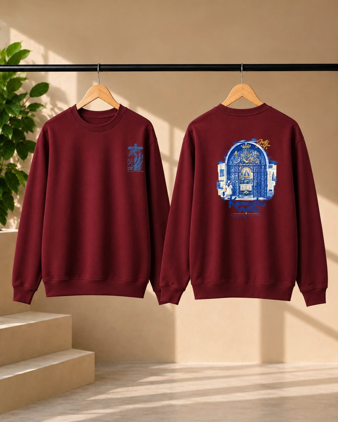 Men’s White Jesus Faith Graphic Sweatshirt – Front & Back Spiritual Print
