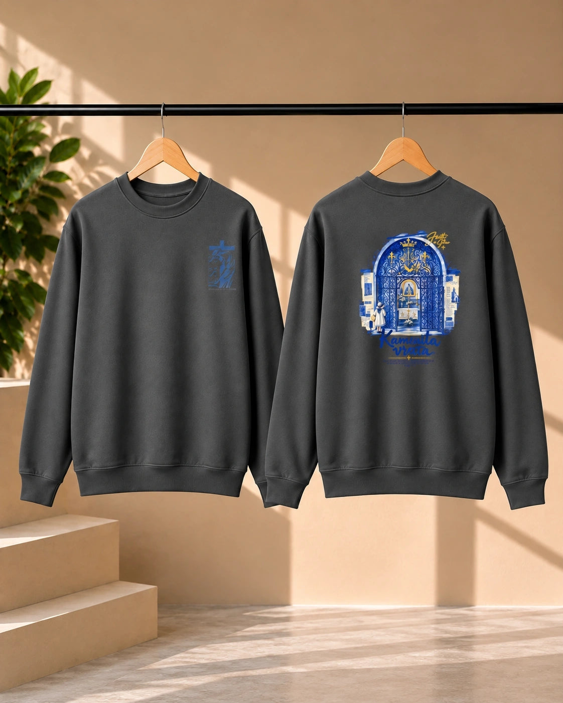 Men’s White Jesus Faith Graphic Sweatshirt – Front & Back Spiritual Print