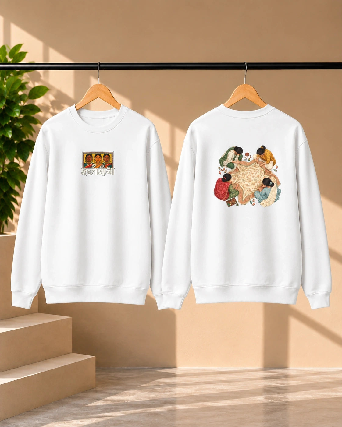 Men’s Bottle Green Kalakriya Indian Art Graphic Sweatshirt – Front & Back Print