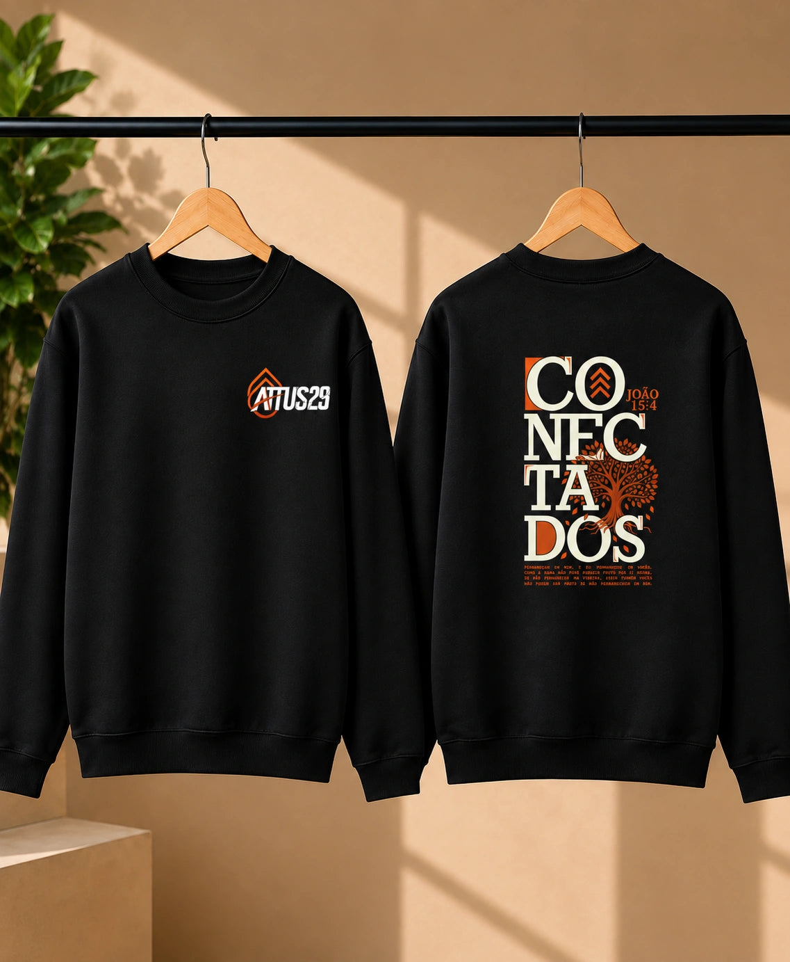 Men’s White Graphic Crew Neck Sweatshirt – Regular Fit | Front & Back Print