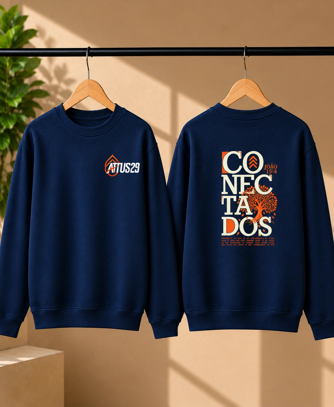 Men’s White Graphic Crew Neck Sweatshirt – Regular Fit | Front & Back Print
