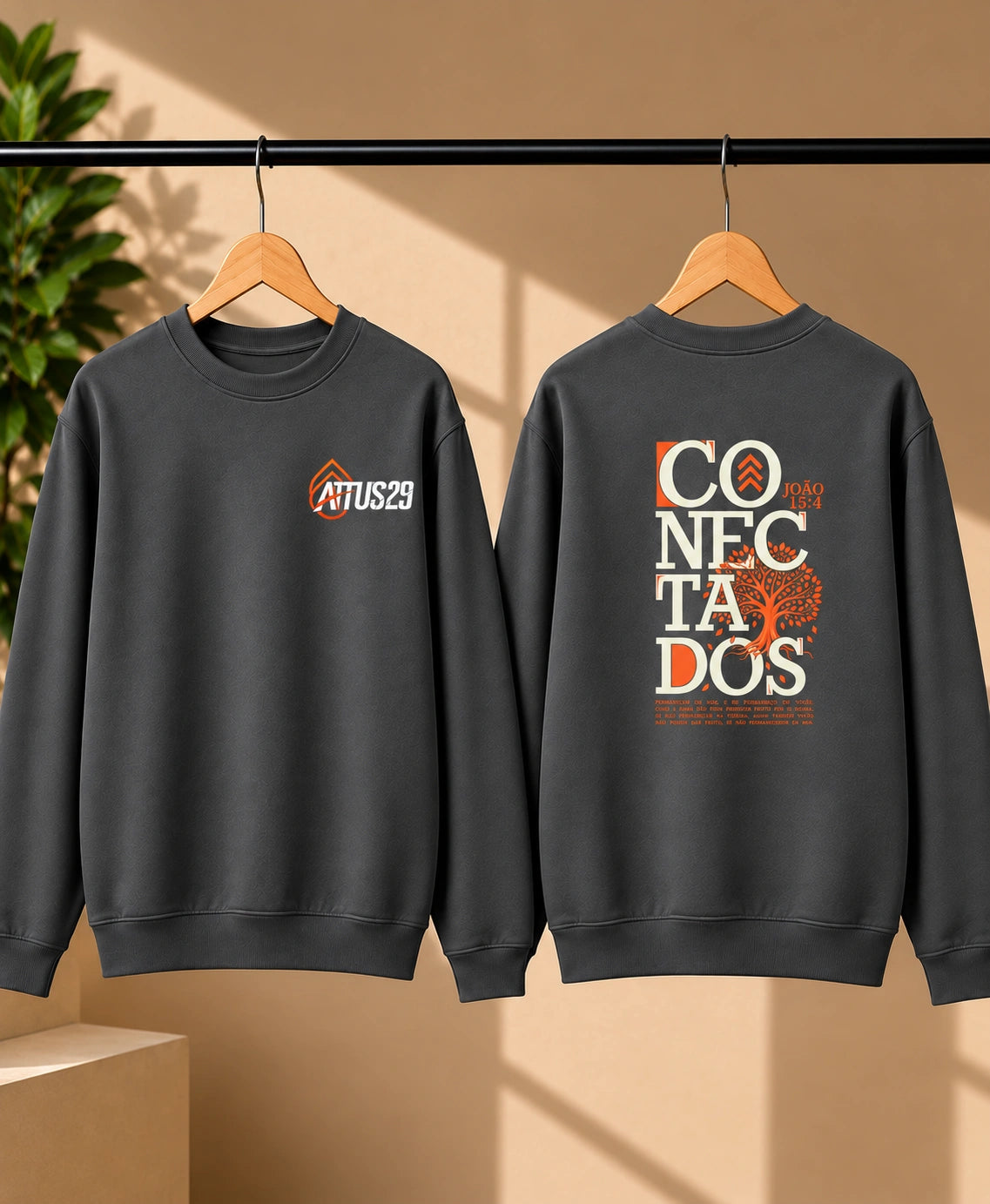 Men’s White Graphic Crew Neck Sweatshirt – Regular Fit | Front & Back Print