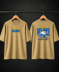 Men’s Beige Extreme Balance Graphic Oversized T-Shirt – Front & Back Print
