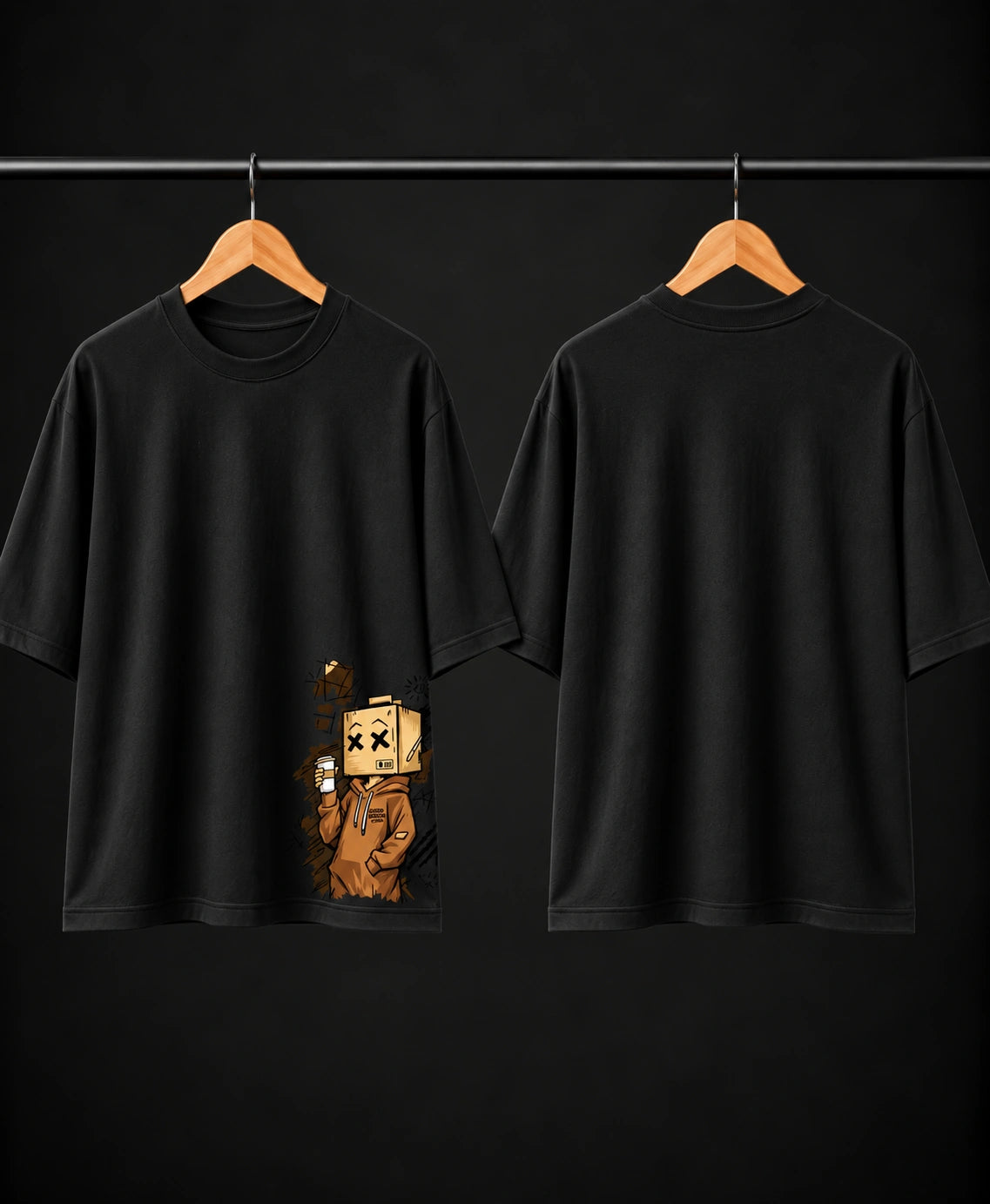 Men’s Dusty Rose Oversized Graphic T-Shirt – Box Head Streetwear Printed Tee