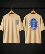 Men’s Beige Jesus Faith Graphic Oversized T-Shirt – Front & Back Print