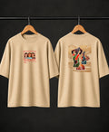 Men’s Black Indian Folk Art Oversized T-Shirt – Front & Back Graphic Print