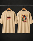 Men’s Black Indian Folk Art Oversized T-Shirt – Front & Back Graphic Print