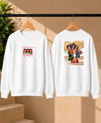 Men’s Black Indian Folk Art Graphic Sweatshirt – Front & Back Cultural Print