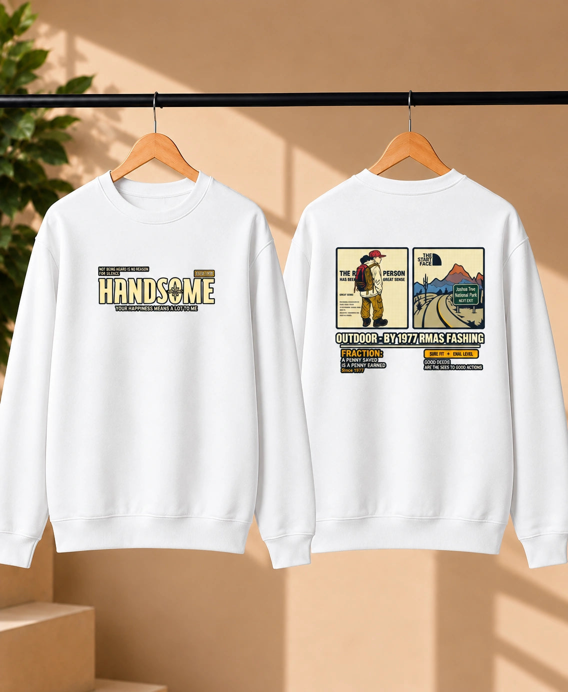 Men’s Black Outdoor Adventure Graphic Sweatshirt – Front & Back Print