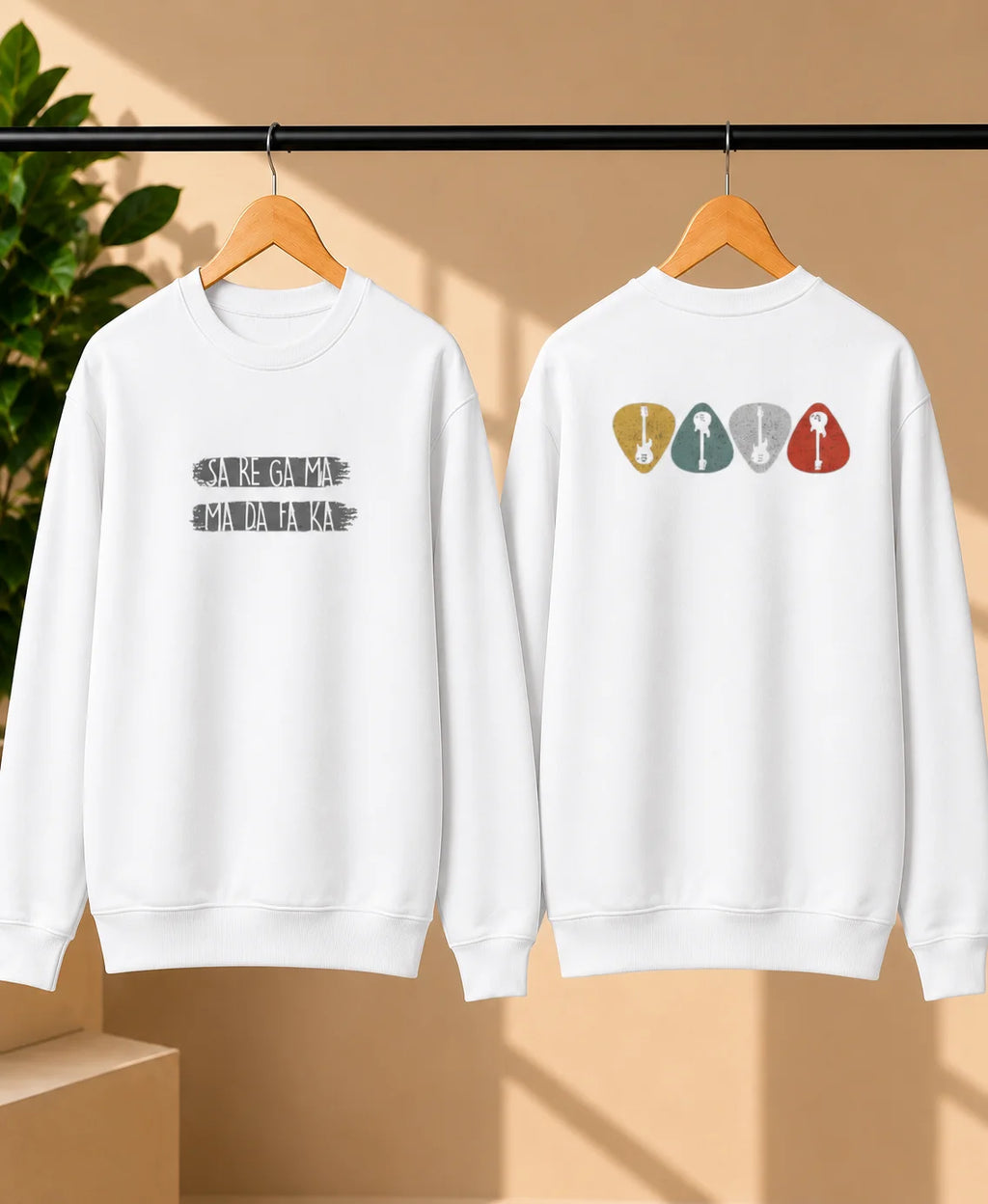 Men’s Charcoal Grey Sa Re Ga Ma Music Graphic Printed Sweatshirt – Crew Neck Casual Wear