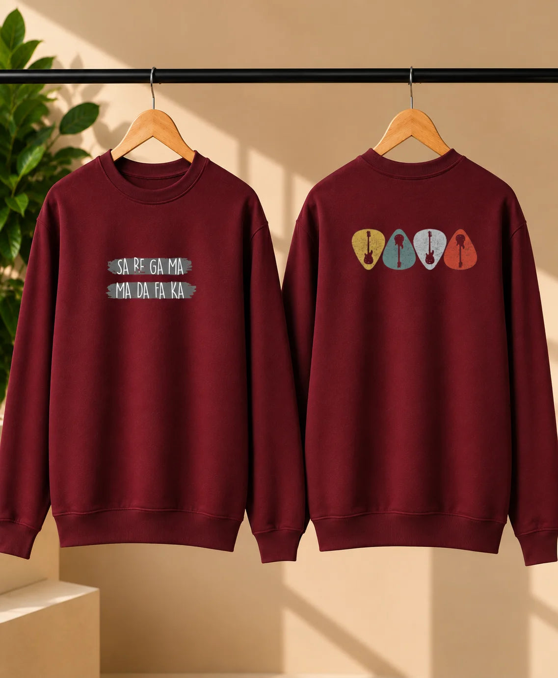 Men’s Charcoal Grey Sa Re Ga Ma Music Graphic Printed Sweatshirt – Crew Neck Casual Wear