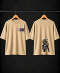 Men’s Black Born to Ride Biker Graphic Oversized T-Shirt – Front & Back Motorcycle Print