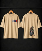 Men’s Black Born to Ride Biker Graphic Oversized T-Shirt – Front & Back Motorcycle Print
