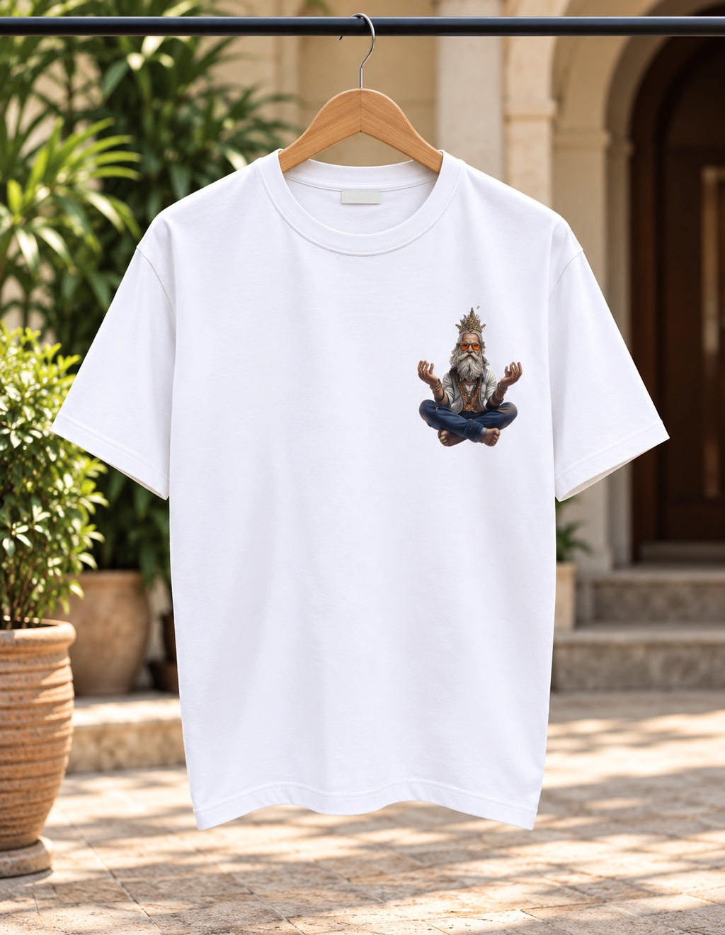 Men’s White Shiva Graphic T-Shirt – Regular Fit | Spiritual Streetwear Tee