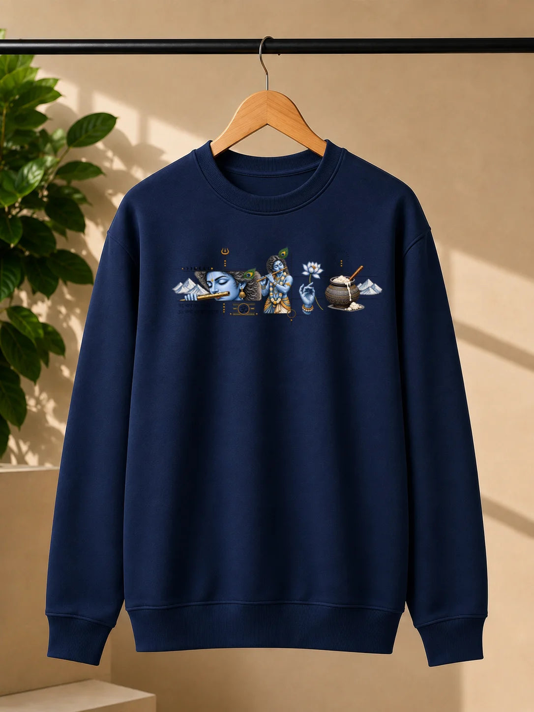Men’s Charcoal Grey Krishna Spiritual Graphic Sweatshirt