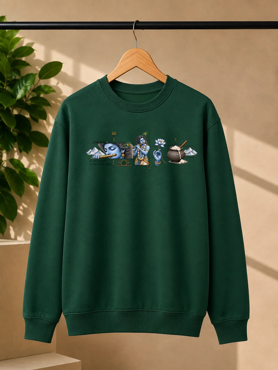 Men’s Charcoal Grey Krishna Spiritual Graphic Sweatshirt
