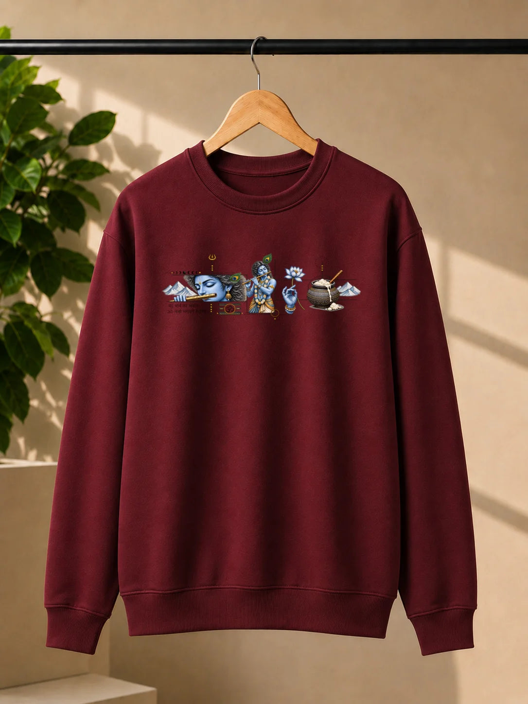 Men’s Charcoal Grey Krishna Spiritual Graphic Sweatshirt