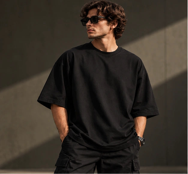 Men’s Premium Black Oversized T-Shirt – Relaxed Streetwear Fit