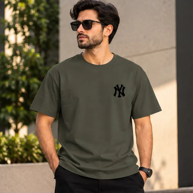 Men’s Off-White NY Logo Oversized T-Shirt – Minimal Streetwear Casual Tee