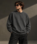 Men’s Premium Charcoal Grey Crew Neck Sweatshirt – Relaxed Fit