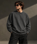 Men’s Premium Charcoal Grey Crew Neck Sweatshirt – Relaxed Fit