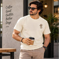 Men’s Off-White Cute Puppy Graphic Oversized T-Shirt – Minimal Casual Streetwear Tee